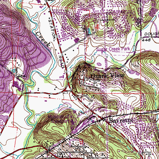 Topographic Map of Ozark View, MO
