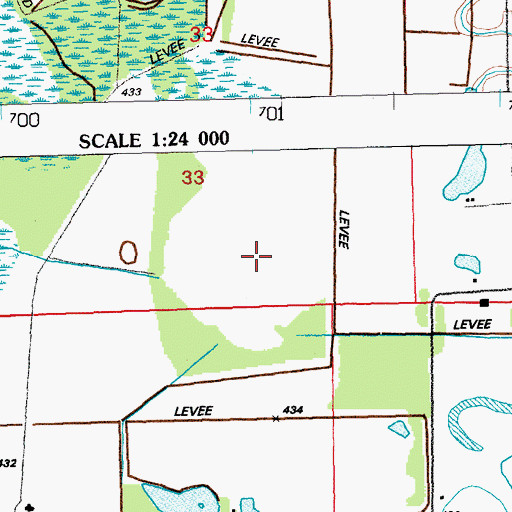 Topographic Map of Pallardy Lake, MO