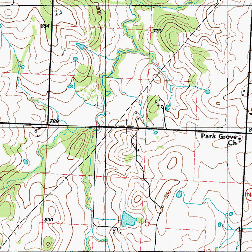 Topographic Map of Park Grove School (historical), MO
