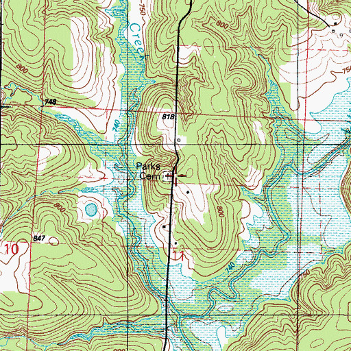 Topographic Map of Parks School (historical), MO