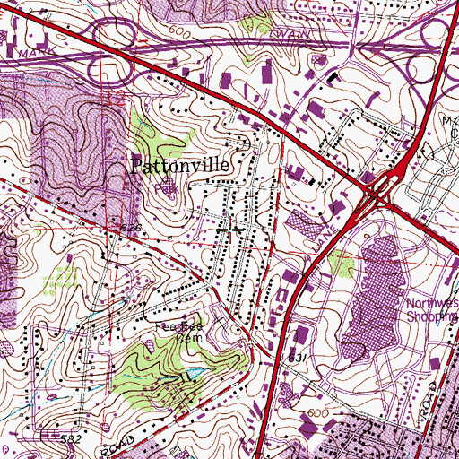 Topographic Map of Pattonville, MO