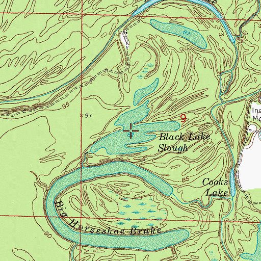 Topographic Map of Black Lake Slough, AR