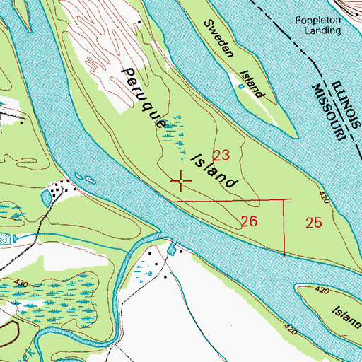 Topographic Map of Peruque Island, MO