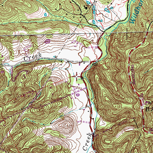 Topographic Map of Pillman Creek, MO