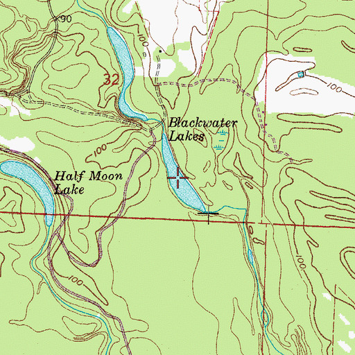 Topographic Map of Blackwater Lakes, AR