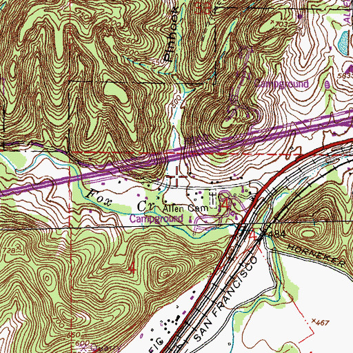 Topographic Map of Pinhook Hollow, MO