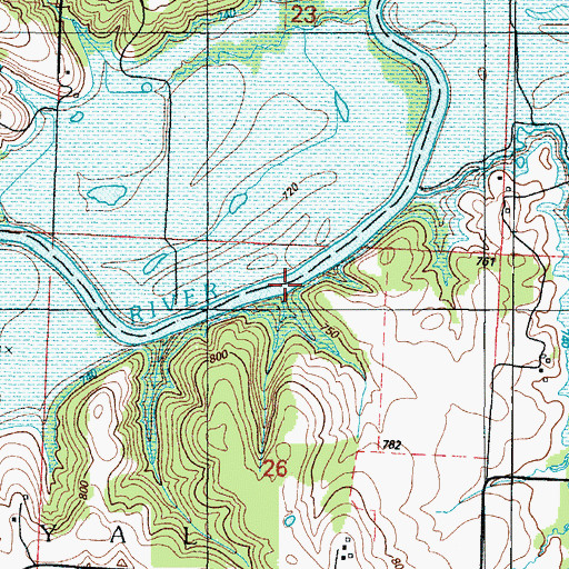 Topographic Map of Piper Ford, MO