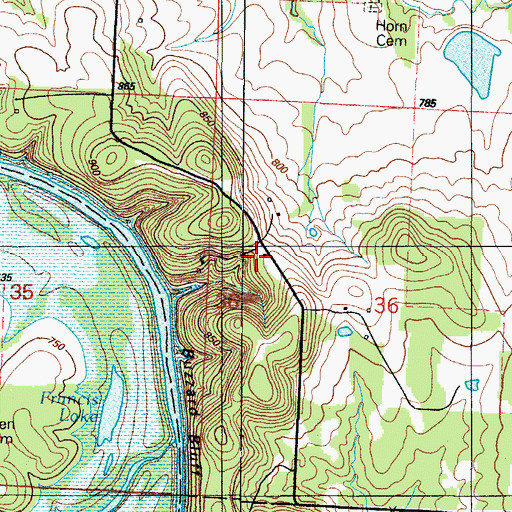 Topographic Map of Pleasant Hill School (historical), MO