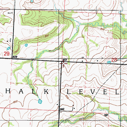 Topographic Map of Pleasant Valley School (historical), MO