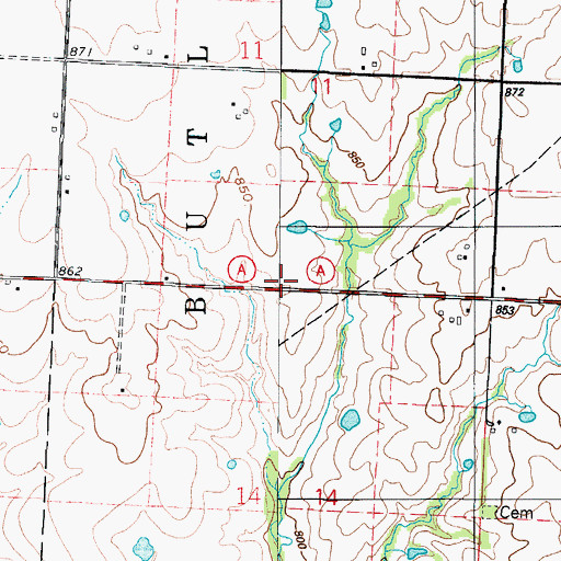 Topographic Map of Pleasant View School (historical), MO