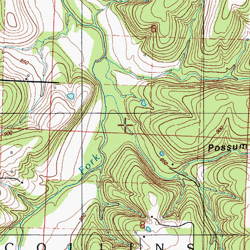 Topographic Map of Possum Hollow, MO