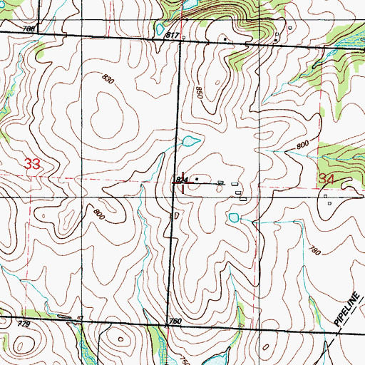 Topographic Map of Prairie Home School (historical), MO