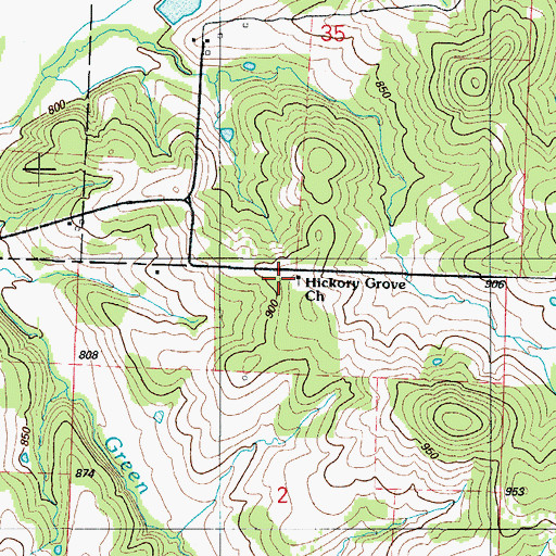 Topographic Map of Prairie Mound School (historical), MO