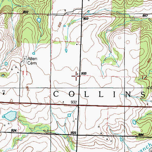 Topographic Map of Prairie School (historical), MO