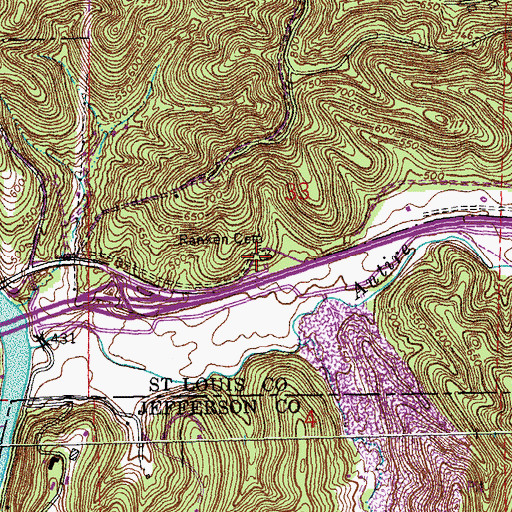 Topographic Map of Ranken Cemetery, MO