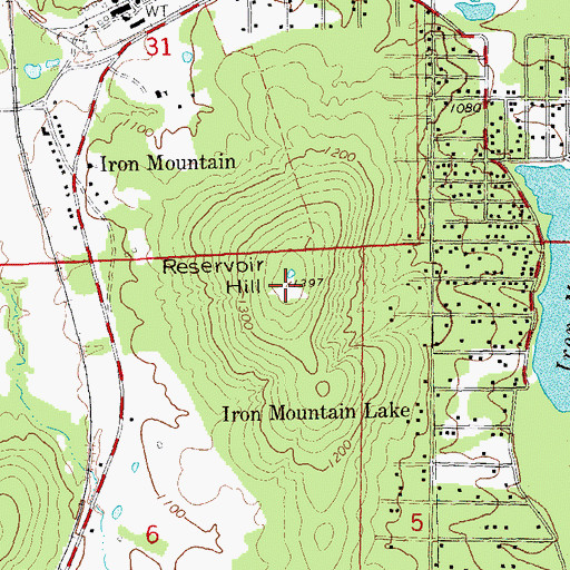 Topographic Map of Reservoir Hill, MO
