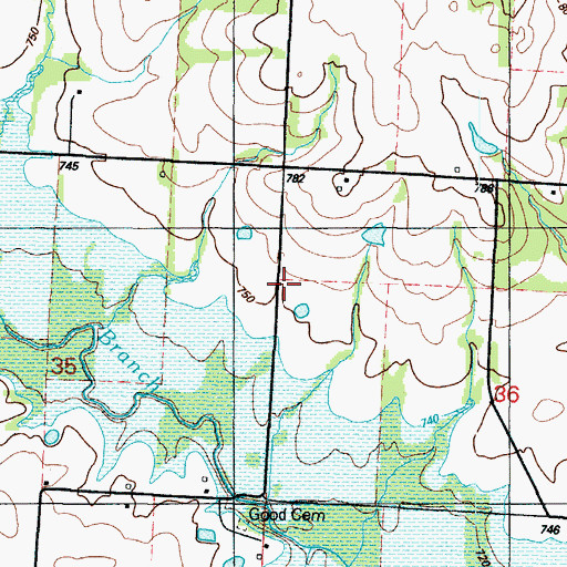 Topographic Map of Rich Valley School (historical), MO