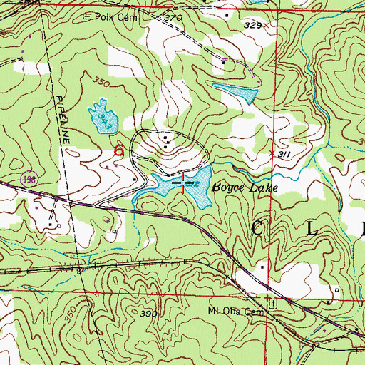 Topographic Map of Boyce Lake, AR