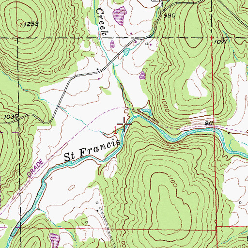 Topographic Map of Ritter Creek, MO