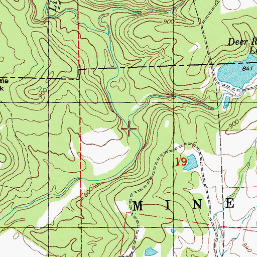 Topographic Map of Rock Creek, MO