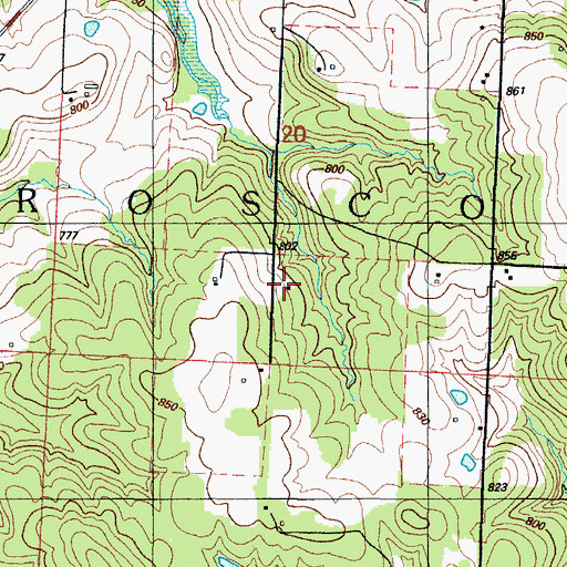 Topographic Map of Rocky Point School (historical), MO