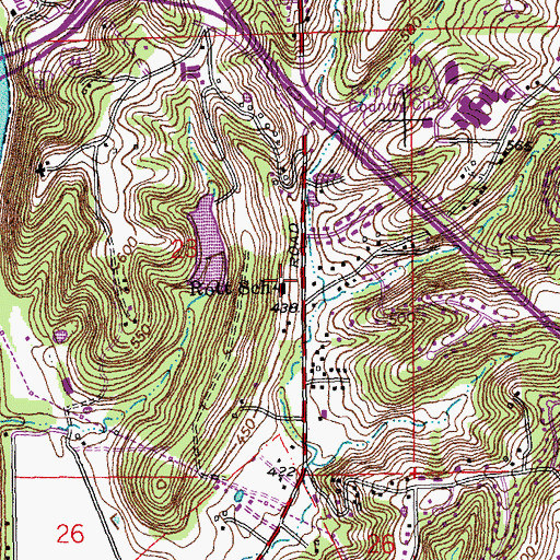 Topographic Map of Rott School, MO