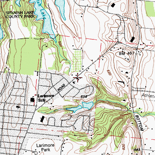 Topographic Map of Saint Aloysius School, MO