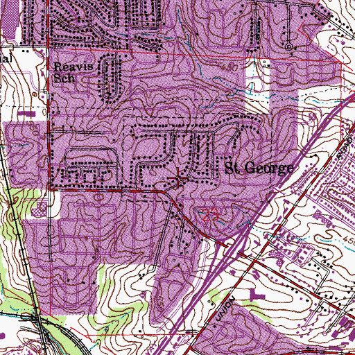 Topographic Map of Saint George, MO