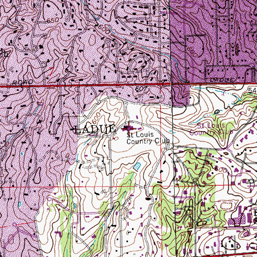 Topographic Map of Saint Louis Country Club, MO