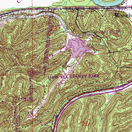 Topographic Map of Lone Elk County Park, MO