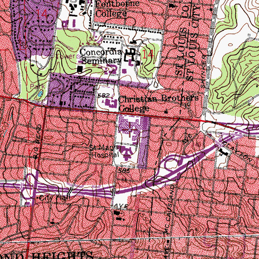 Topographic Map of SSM Rehabilitation Institute, MO