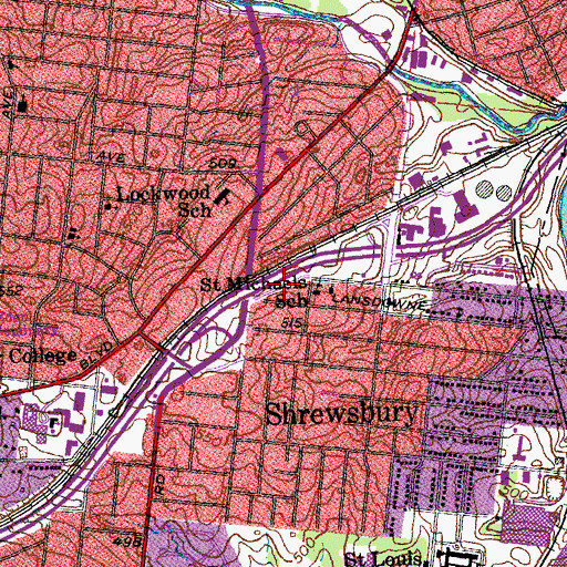 Topographic Map of Saint Michaels School, MO