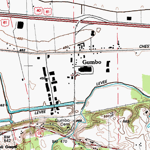 Topographic Map of Saint Thomas Church, MO