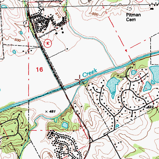 Topographic Map of Schote Creek, MO