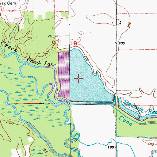 Topographic Map of Cheek Lake, AR