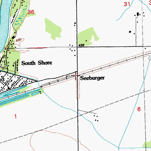 Topographic Map of Seeburger, MO