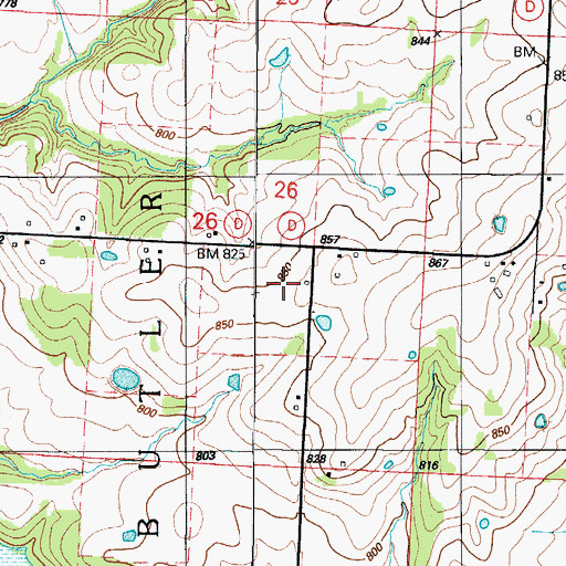 Topographic Map of Short School (historical), MO