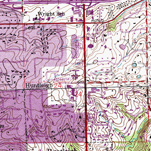 Topographic Map of Shriners Hospital for Children, MO