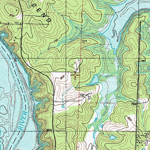 Topographic Map of Smith Bend School (historical), MO