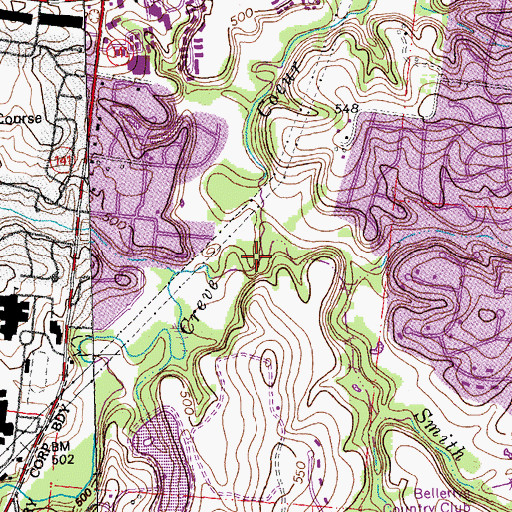 Topographic Map of Smith Creek, MO