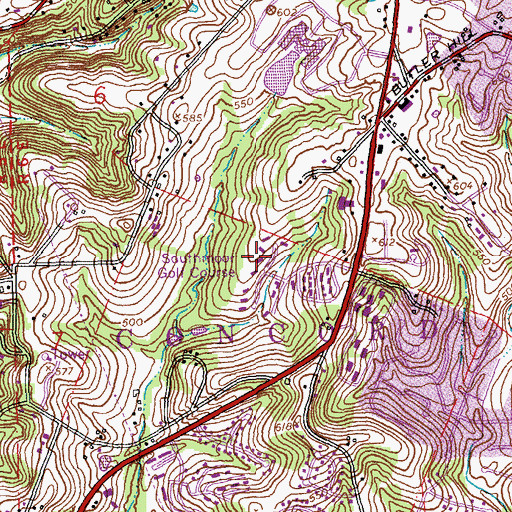 Topographic Map of Southmoor Golf Course, MO