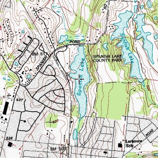 Topographic Map of Spanish Lake, MO