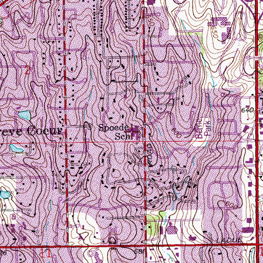 Topographic Map of Spoede School, MO
