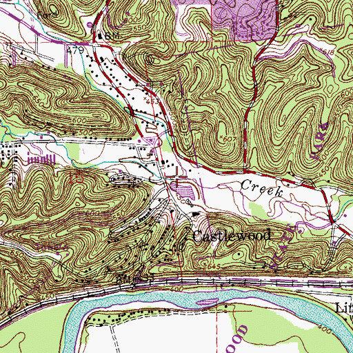 Topographic Map of Spring Branch, MO