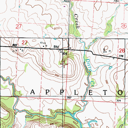 Topographic Map of Spring Grove School (historical), MO