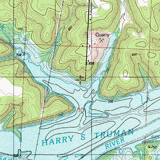 Topographic Map of Springstube Cemetery (historical), MO