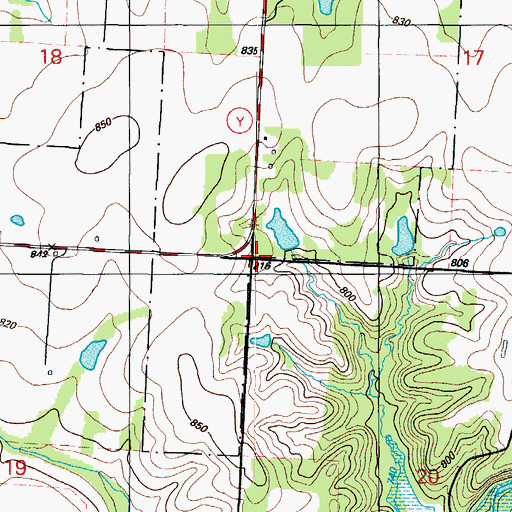 Topographic Map of Stony Point School (historical), MO