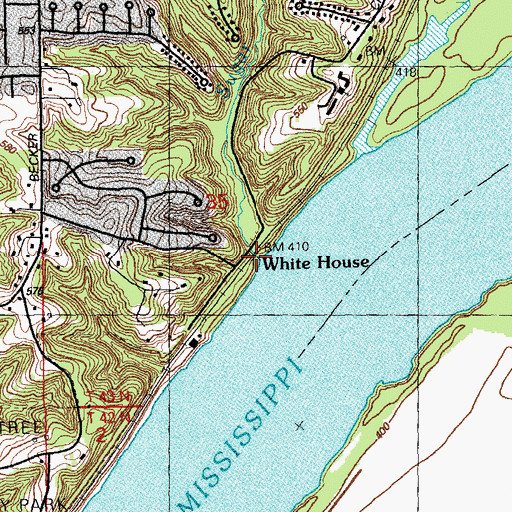 Topographic Map of Sugar Creek, MO