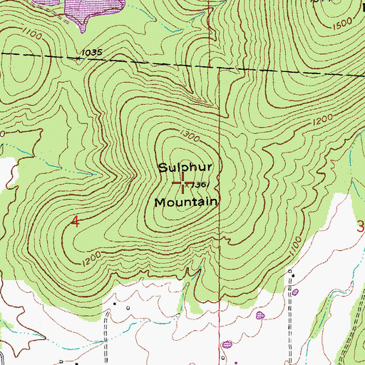 Topographic Map of Sulphur Mountain, MO