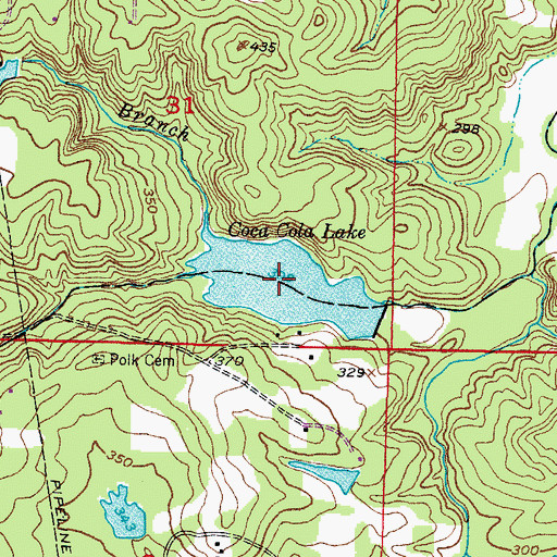 Topographic Map of Coca Cola Lake, AR